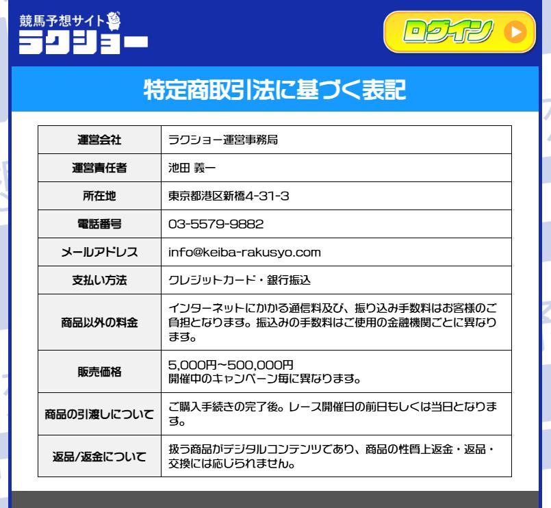 ラクショー特定商取引法に基づく表記